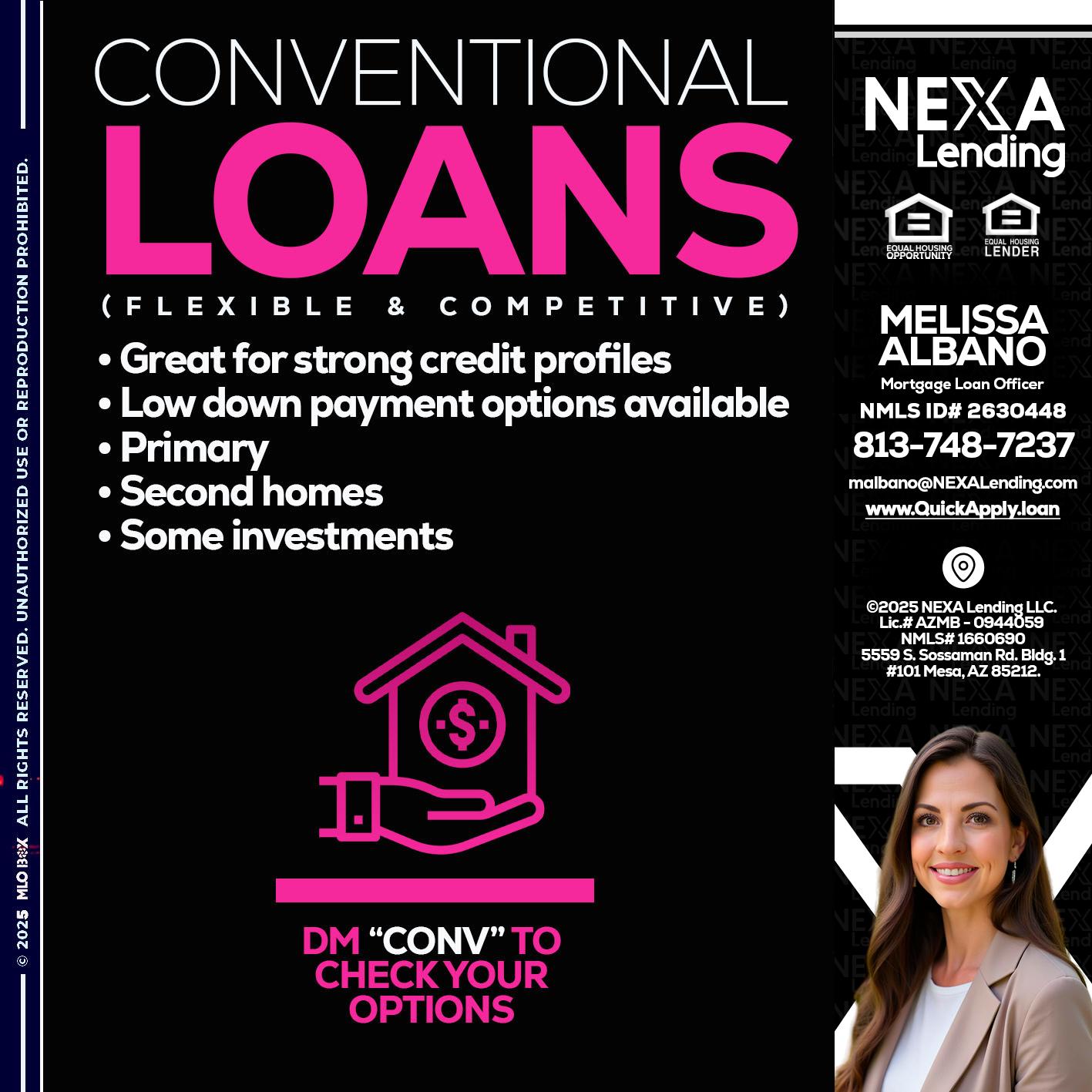 CONVENTIONAL LOANS - Melissa Albano -Mortgage Loan Officer