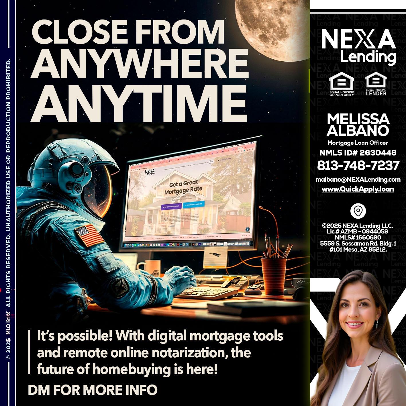 close from - Melissa Albano -Mortgage Loan Officer