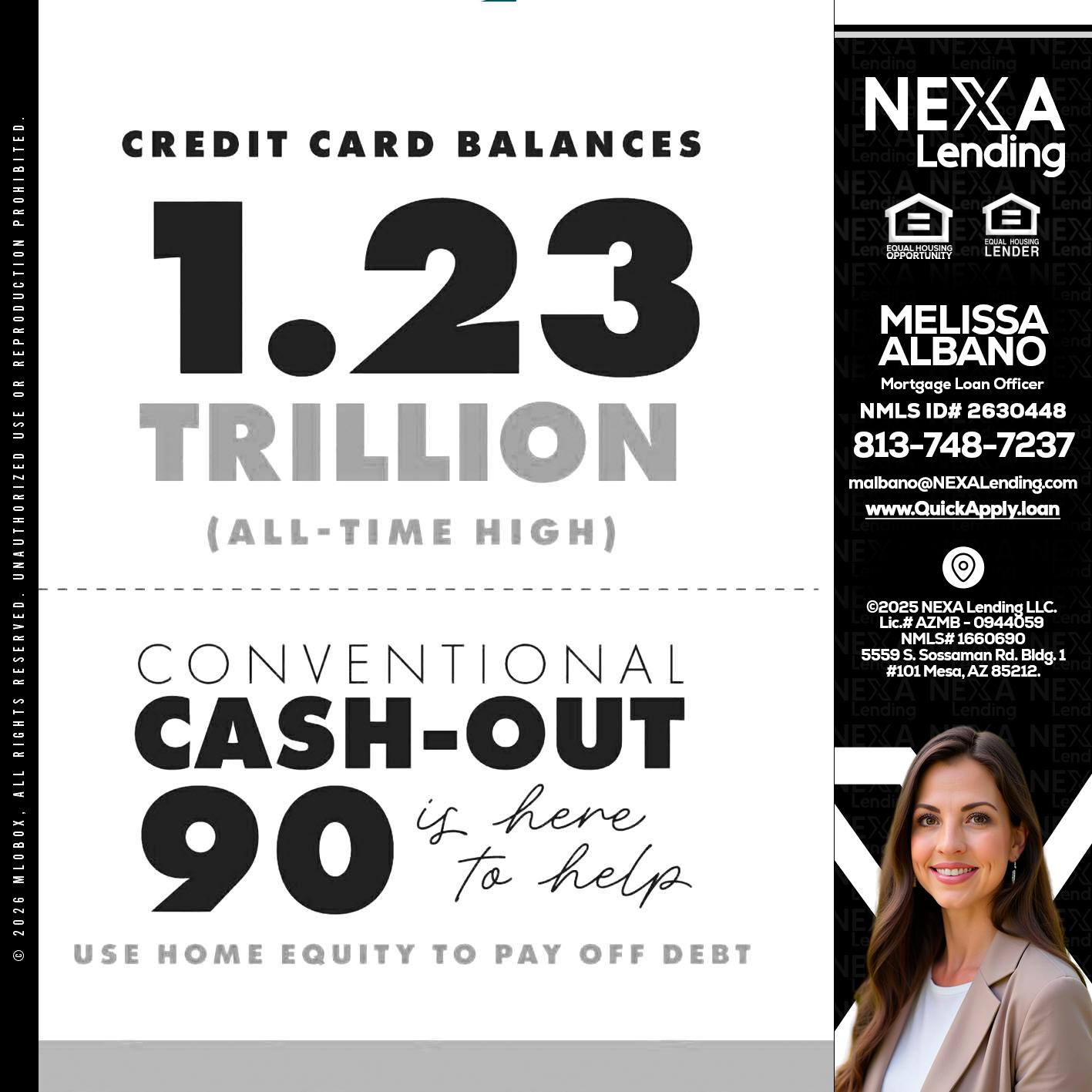 CREDIT CARD BALANCE - Melissa Albano -Mortgage Loan Officer