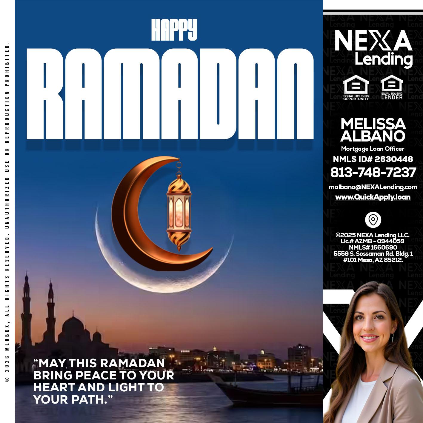 RAMADAN - Melissa Albano -Mortgage Loan Officer