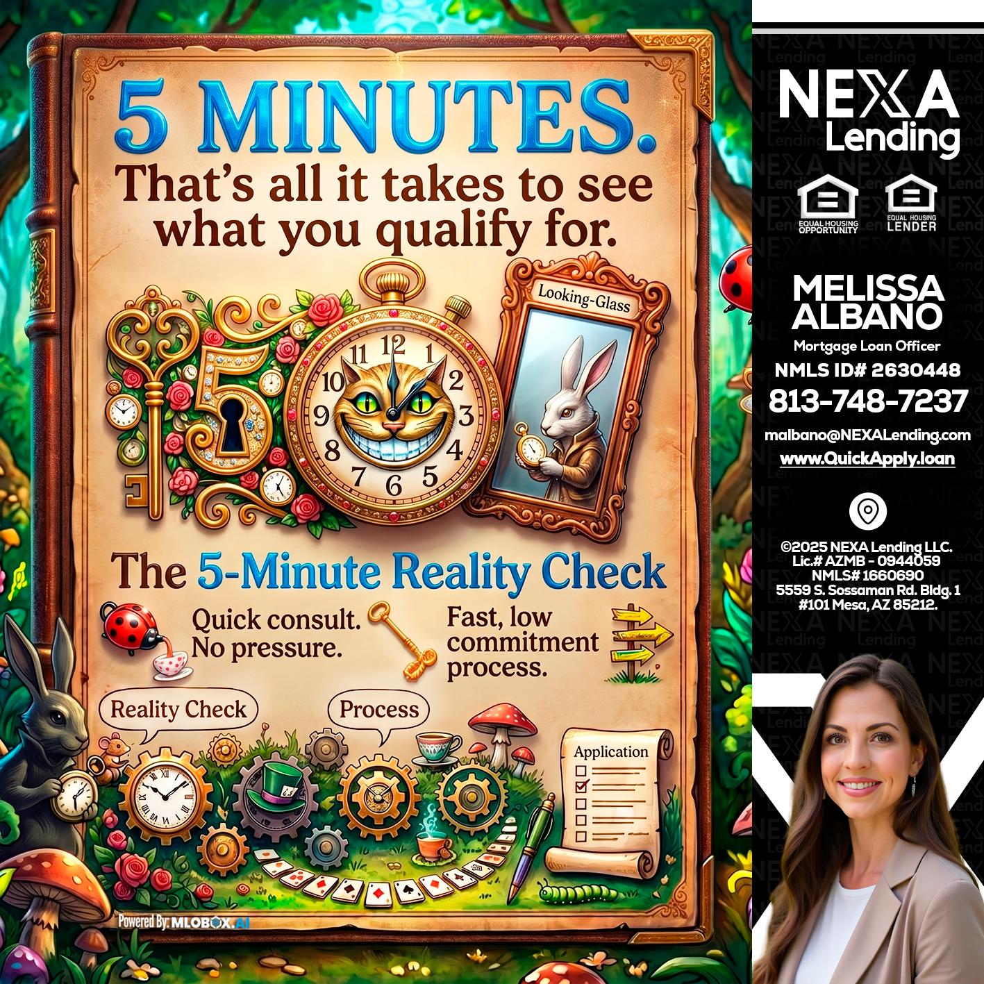 Reality Check! - Melissa Albano -Mortgage Loan Officer