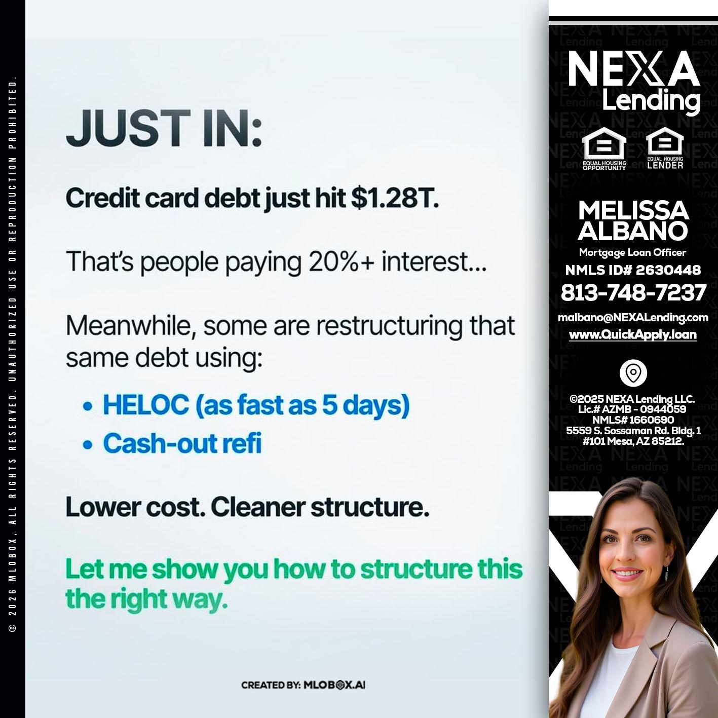 JUST IN - Melissa Albano -Mortgage Loan Officer