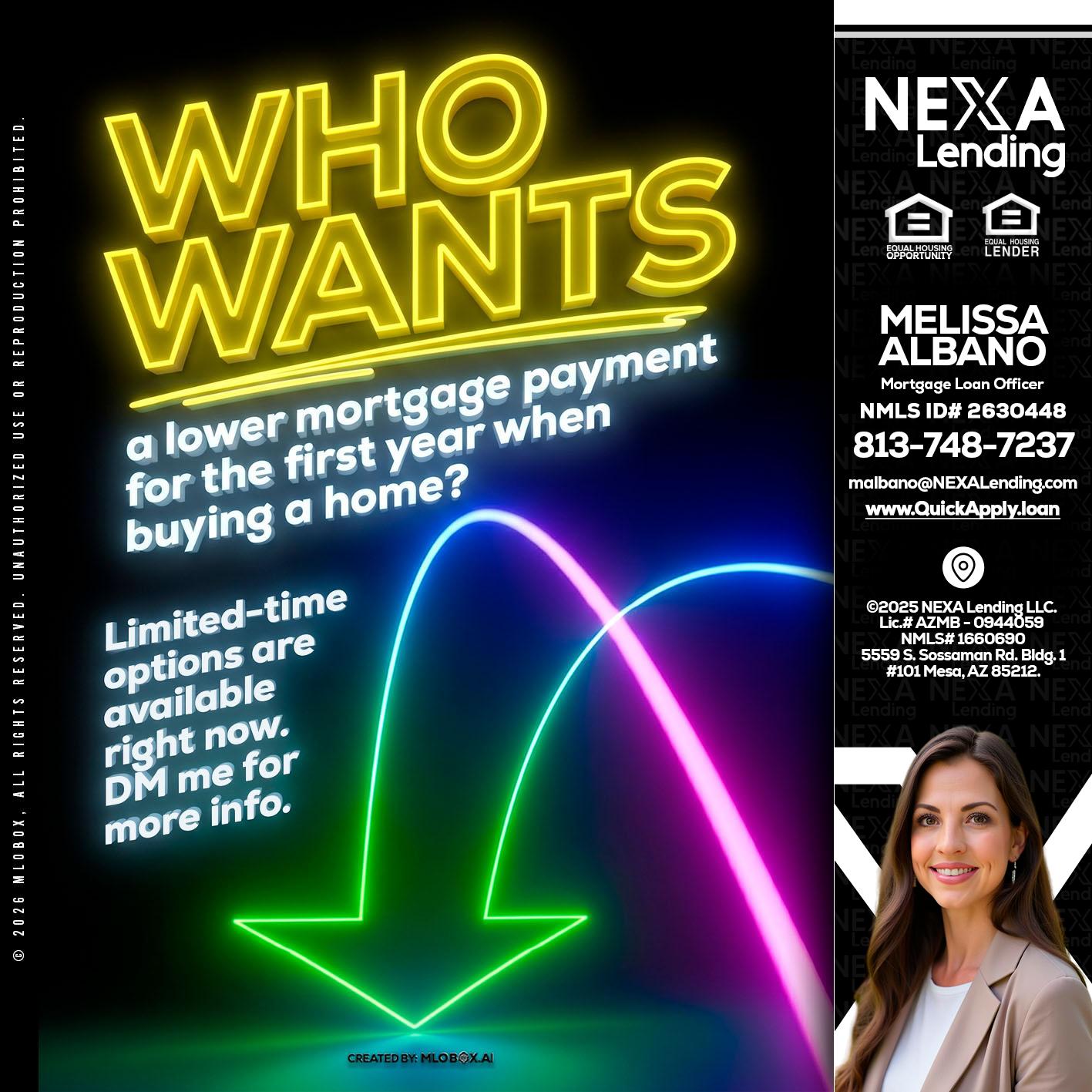 WHO WANTS - Melissa Albano -Mortgage Loan Officer