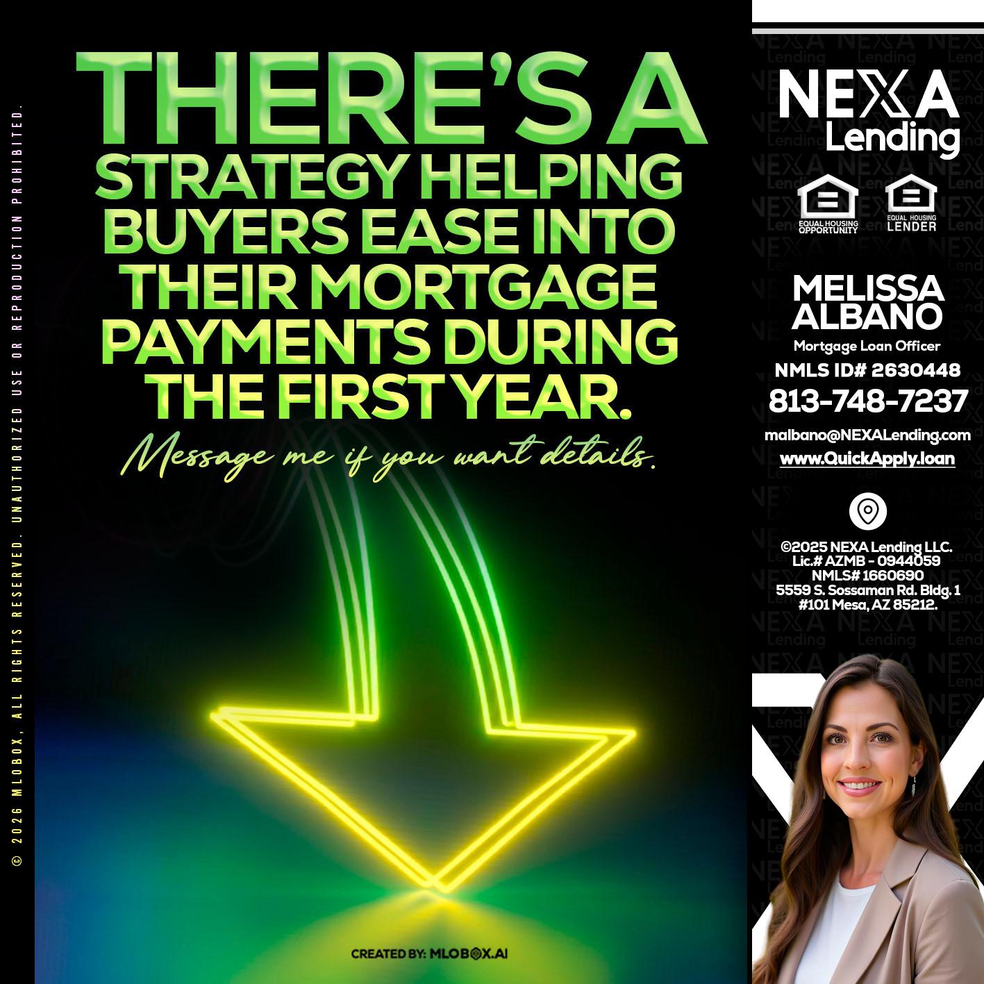 THERES A STATEGY - Melissa Albano -Mortgage Loan Officer
