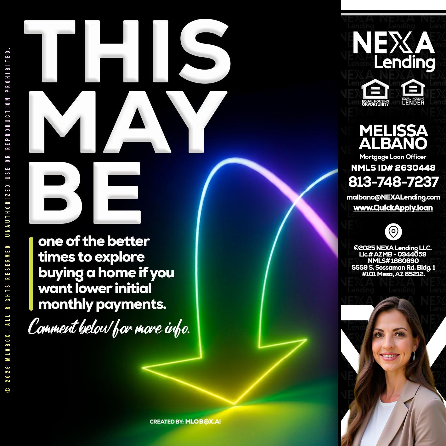 THIS MAY BE - Melissa Albano -Mortgage Loan Officer