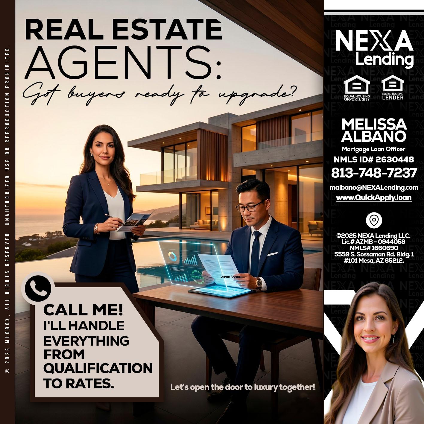REAL ESTATE AGENTS - Melissa Albano -Mortgage Loan Officer
