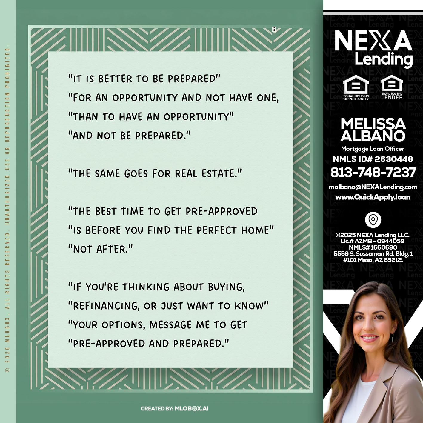 its better - Melissa Albano -Mortgage Loan Officer