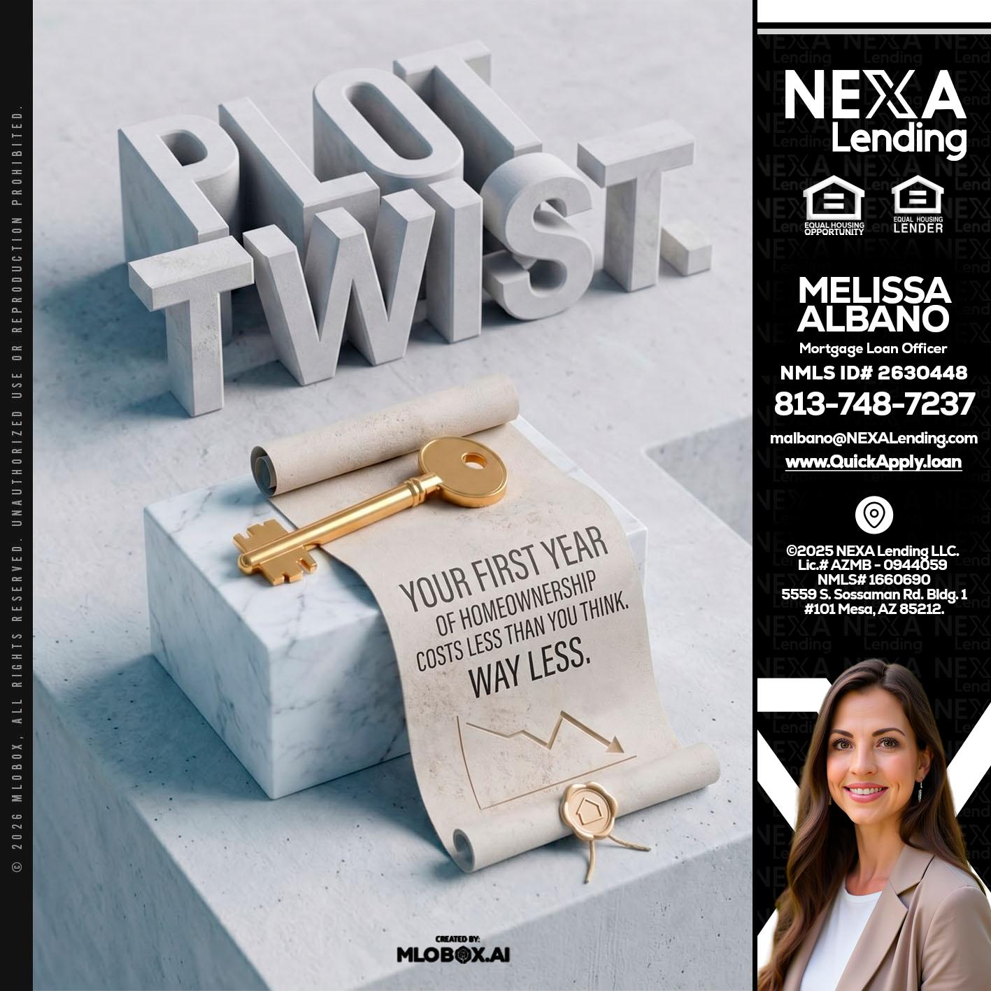 PLOT TWIST - Melissa Albano -Mortgage Loan Officer
