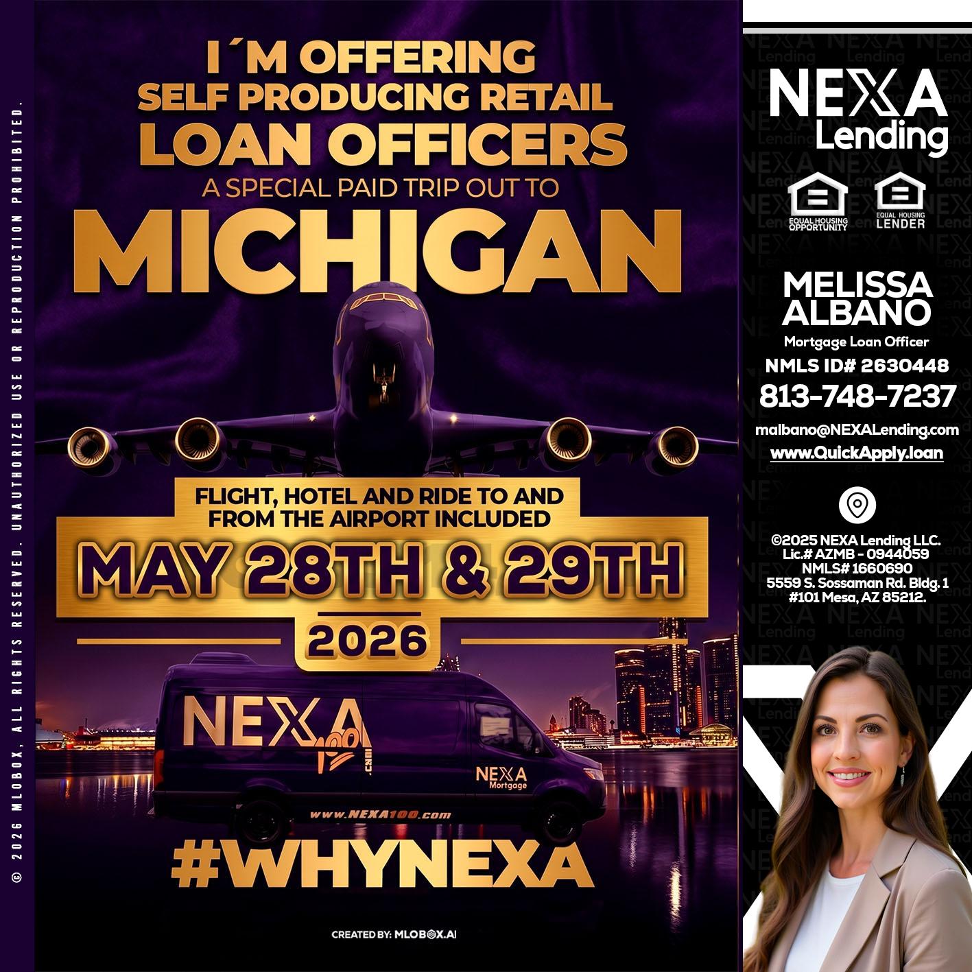 MICHIGAN - Melissa Albano -Mortgage Loan Officer