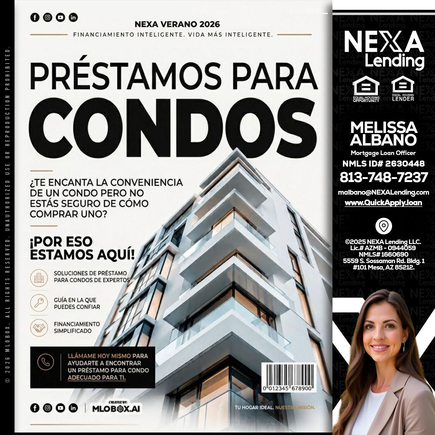 PRESTAMOS PARA CONDOS - Melissa Albano -Mortgage Loan Officer