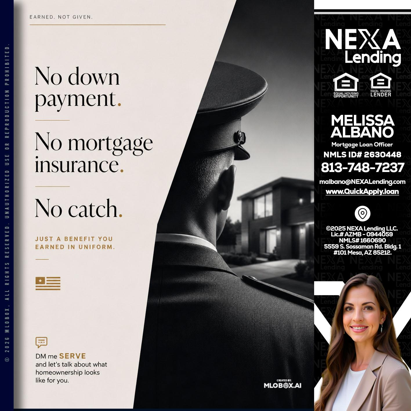 NO DOWN PAYMENT - Melissa Albano -Mortgage Loan Officer