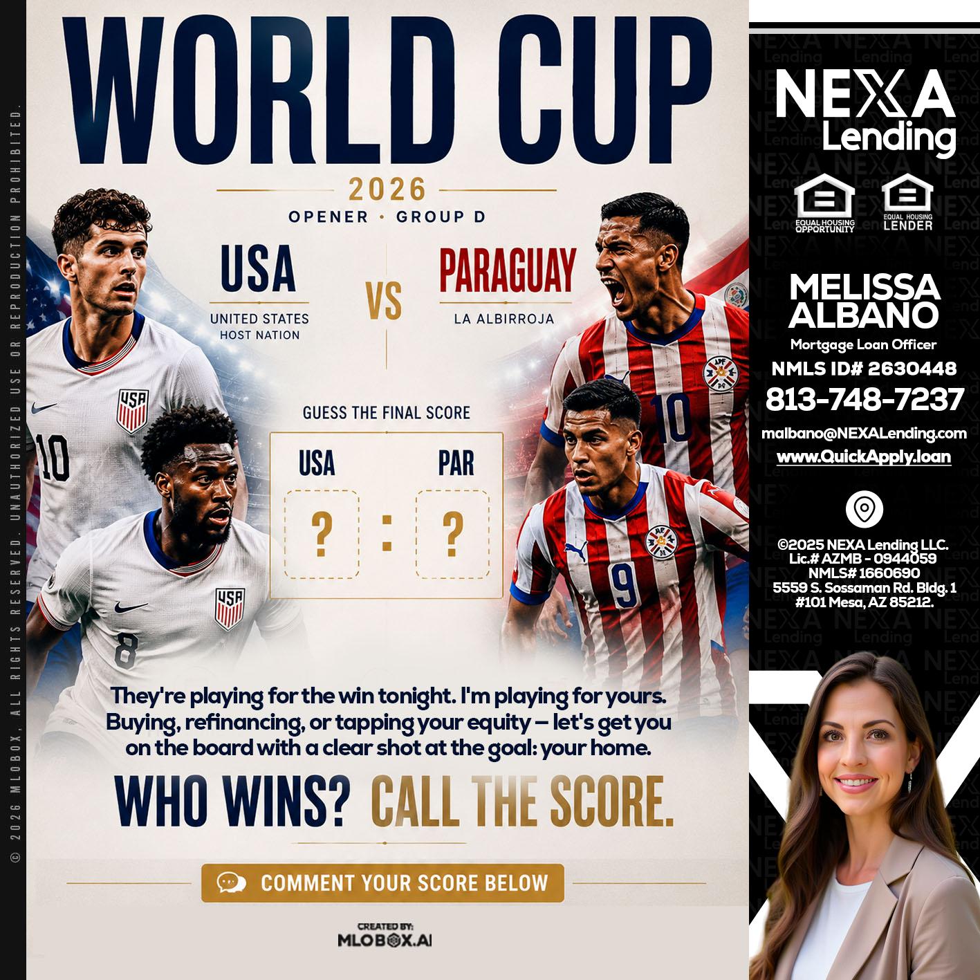 WORLD CUP 2026 - Melissa Albano -Mortgage Loan Officer