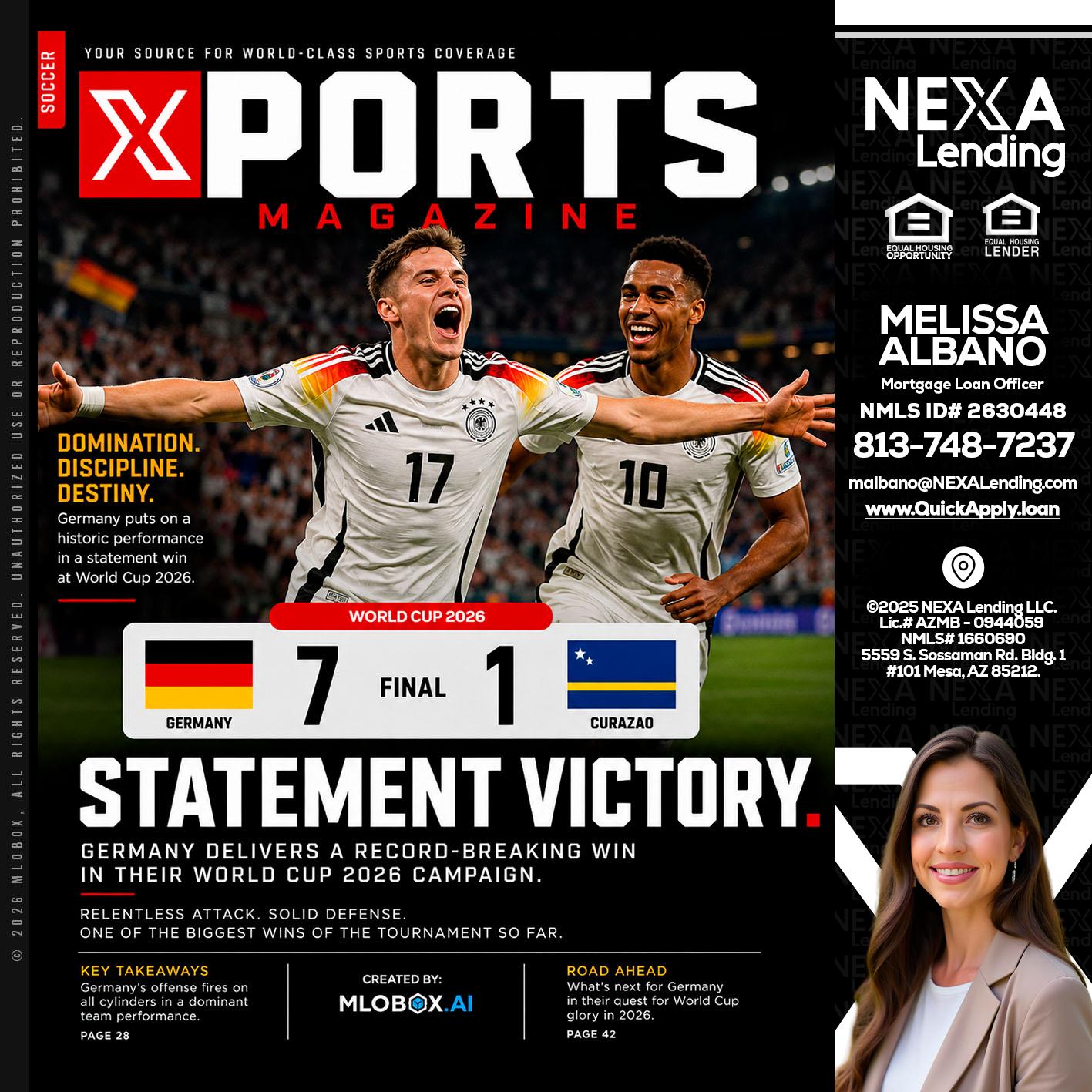 GERMANY VS CURASSAO (7-1) - Melissa Albano -Mortgage Loan Officer