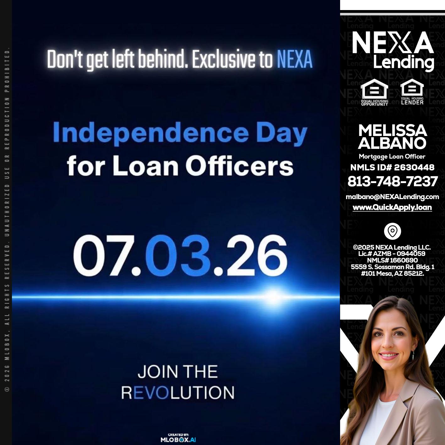 INDEPENDENCE DAY - Melissa Albano -Mortgage Loan Officer