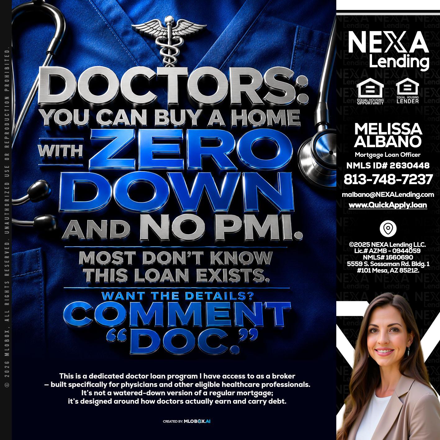 DOCTORS YOU CAN BUY - Melissa Albano -Mortgage Loan Officer