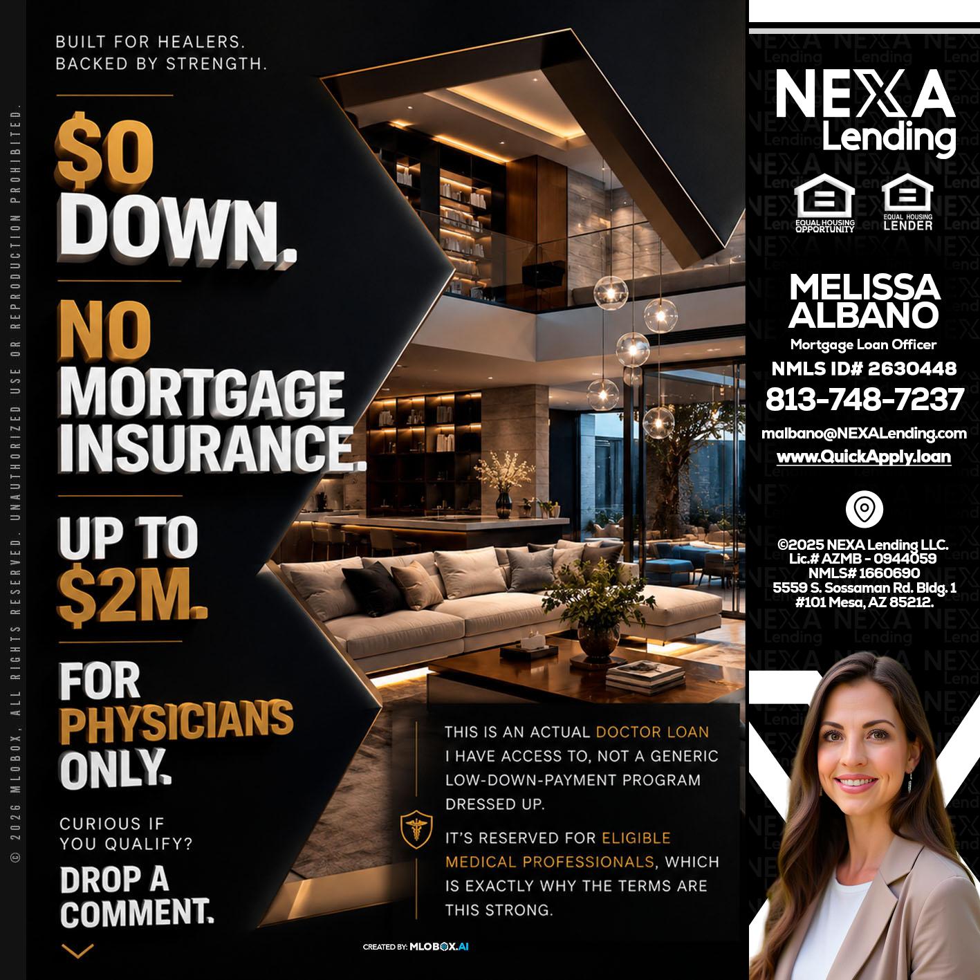 $0 DOWN - Melissa Albano -Mortgage Loan Officer