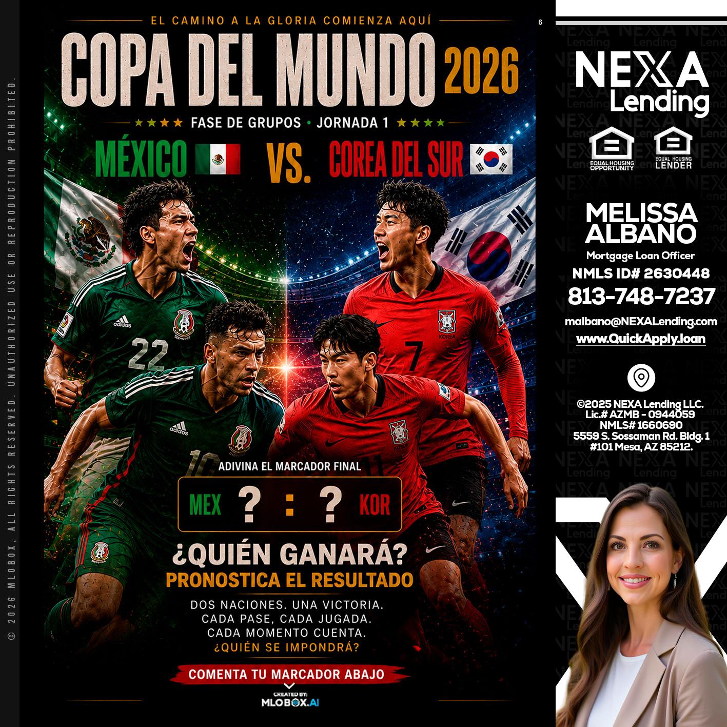COPA DEL MUNDO 2026 - Melissa Albano -Mortgage Loan Officer