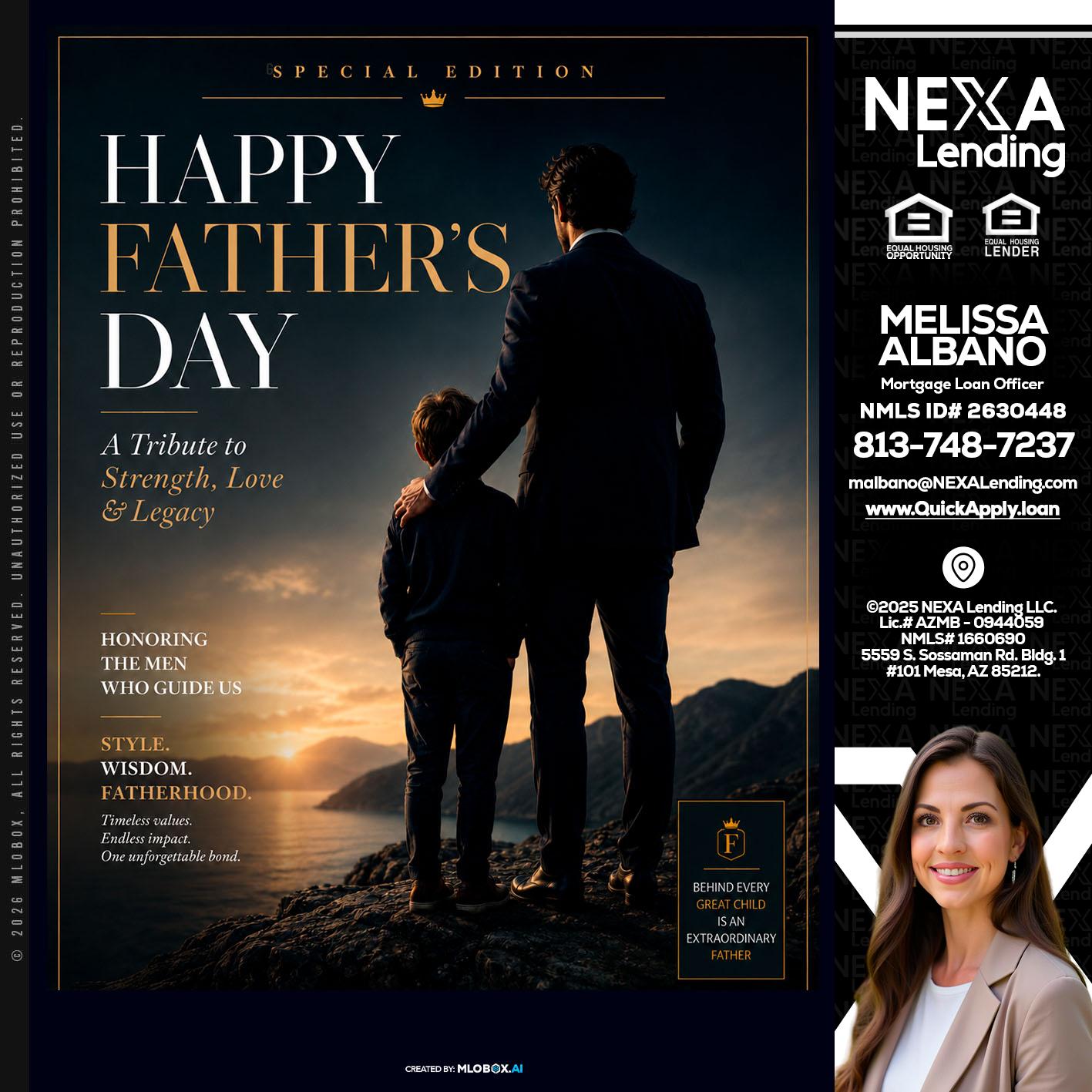 HAPPY FATHERS DAY - Melissa Albano -Mortgage Loan Officer