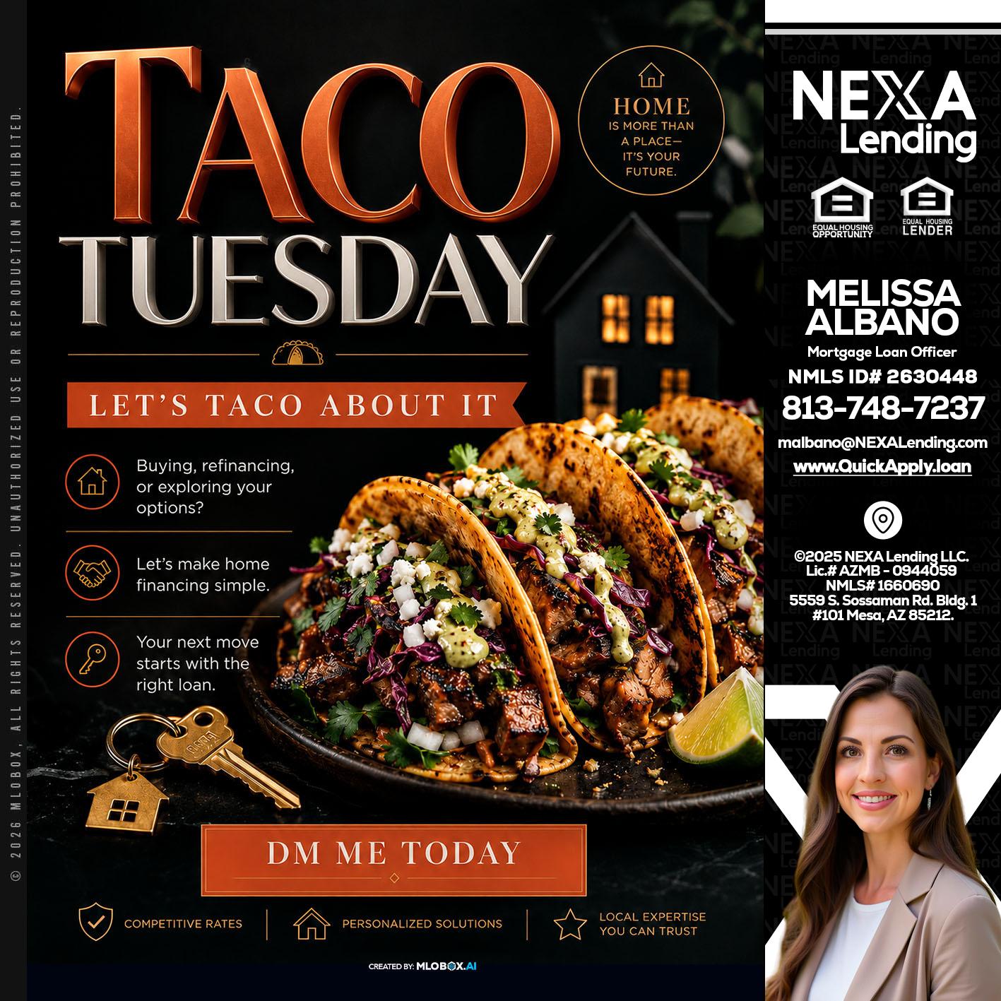 TACO TUESDAY - Melissa Albano -Mortgage Loan Officer