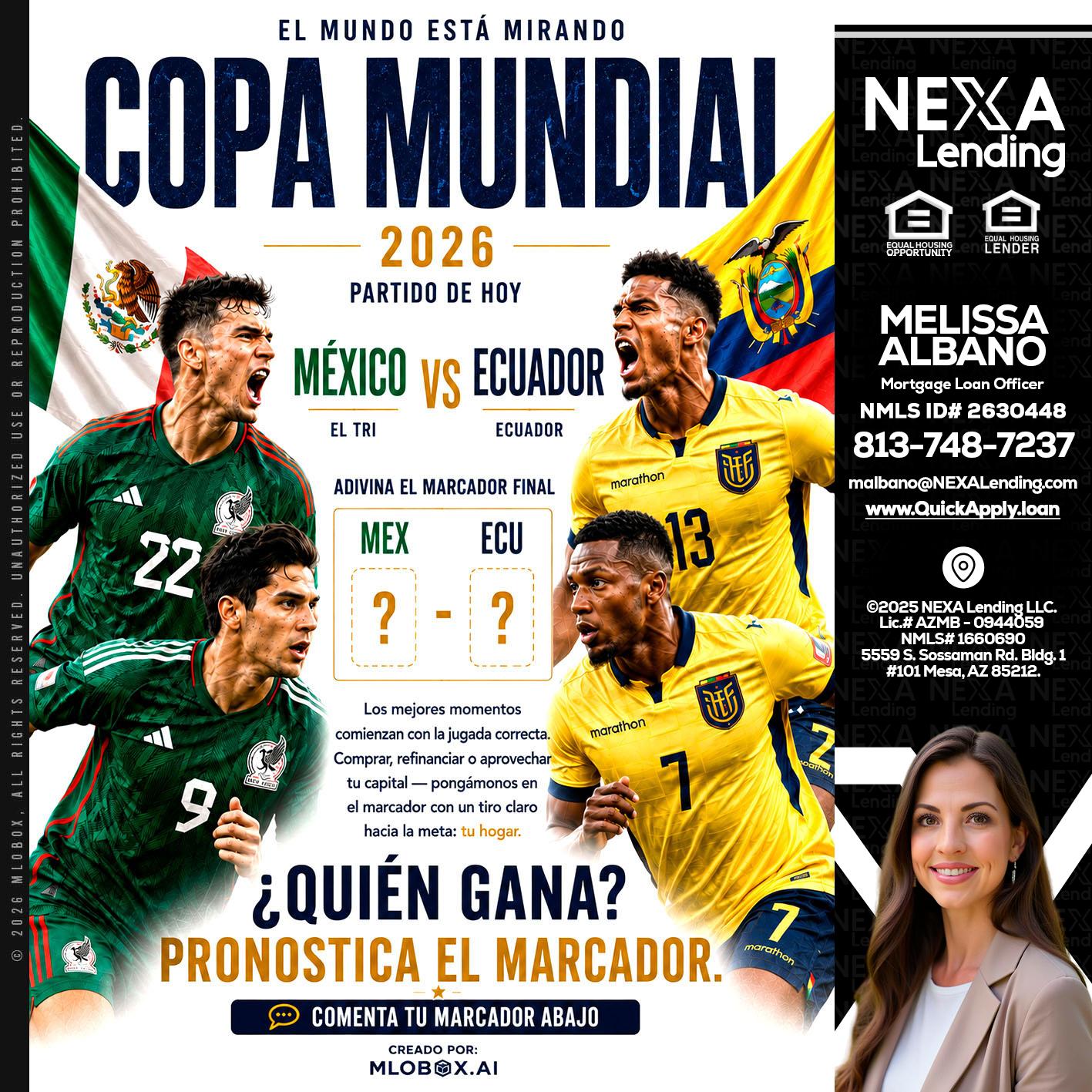 COPA MUNDIAL 2026 - Melissa Albano -Mortgage Loan Officer