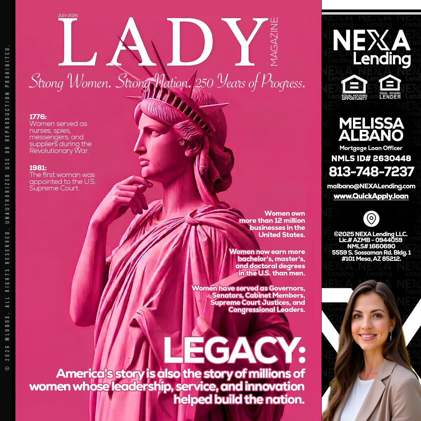LADY LIBERTY! - Melissa Albano -Mortgage Loan Officer