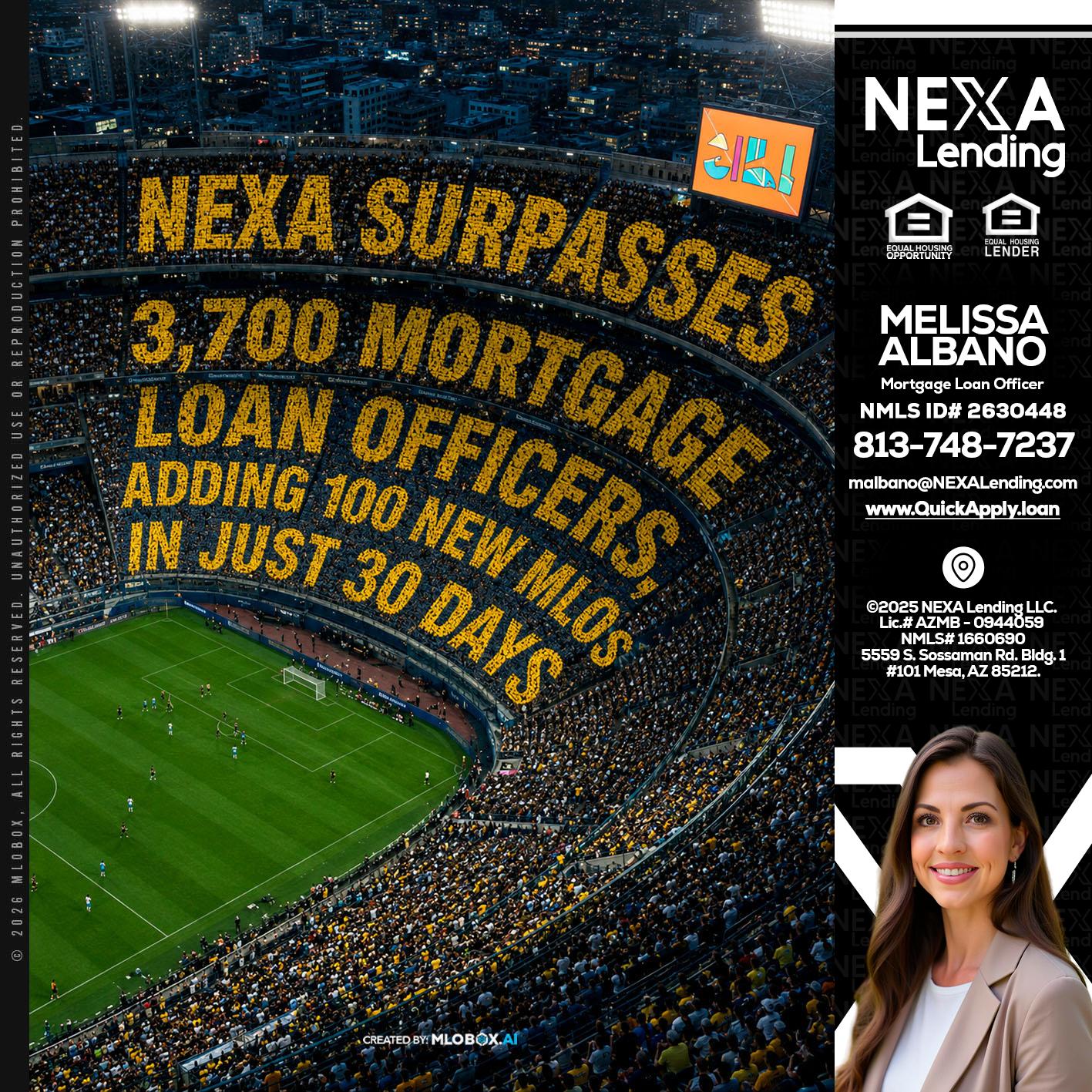NEXA SURPASSES - Melissa Albano -Mortgage Loan Officer