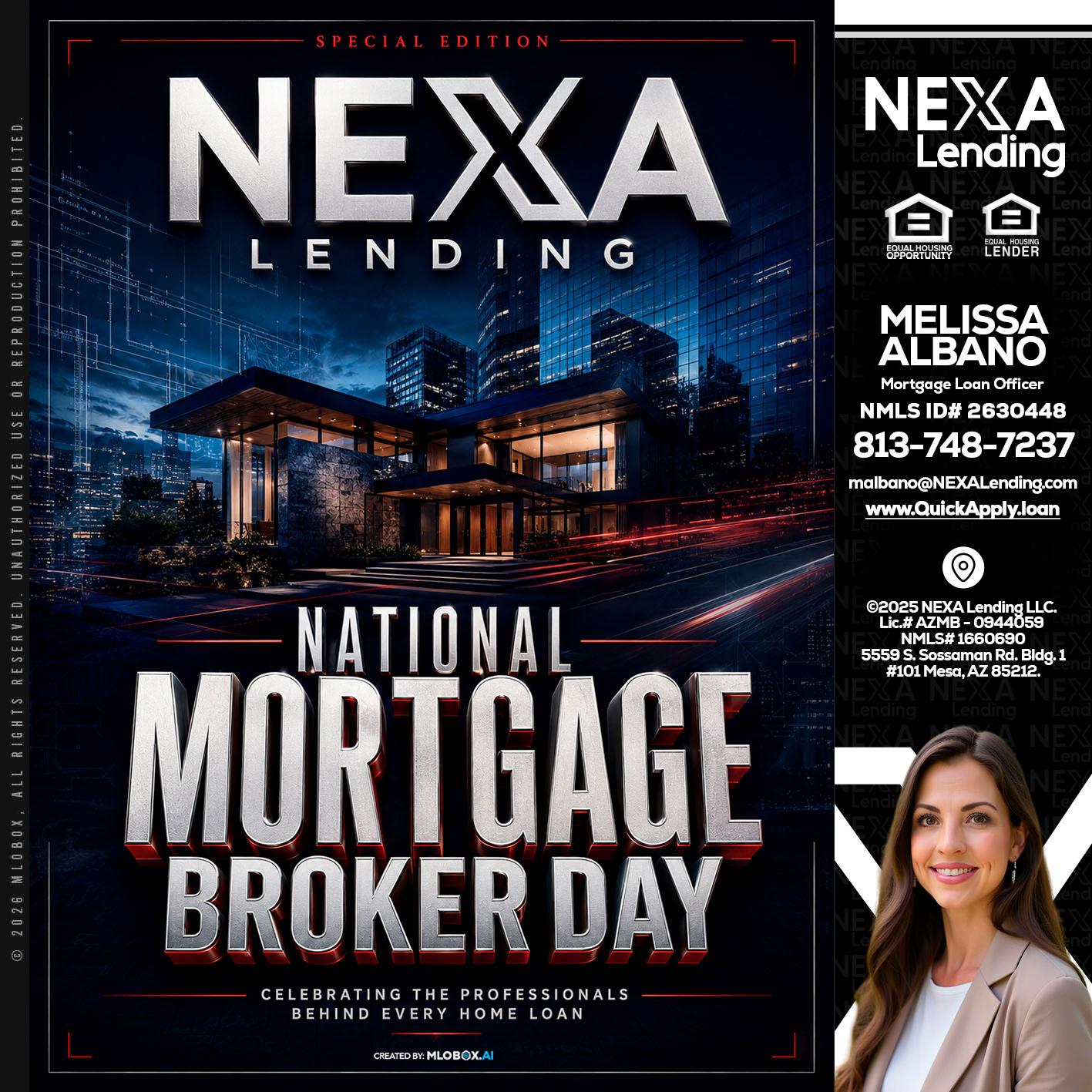 NATIONAL MORTGAGE BROKER DAY - Melissa Albano -Mortgage Loan Officer