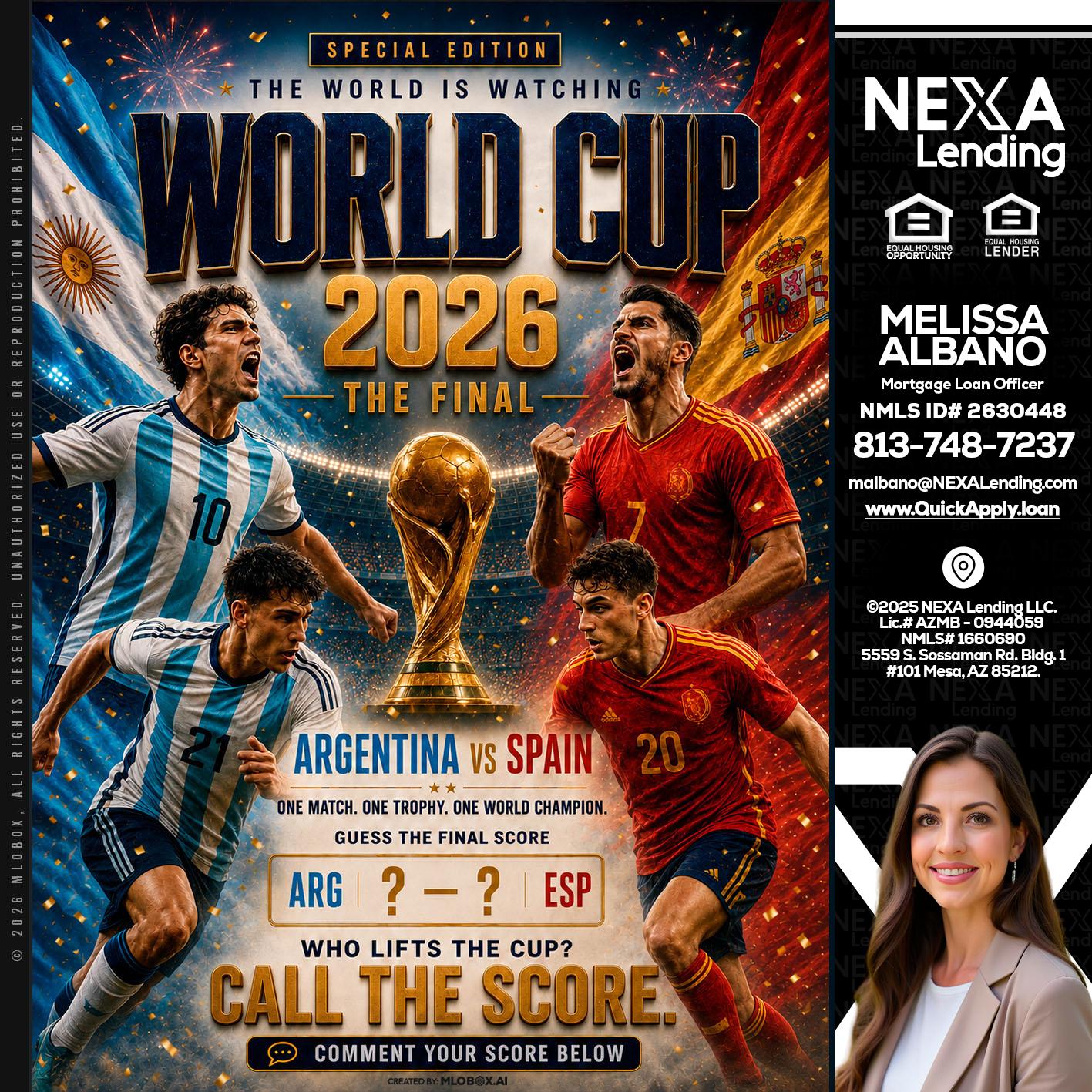 World Cup 2026 finals - Melissa Albano -Mortgage Loan Officer