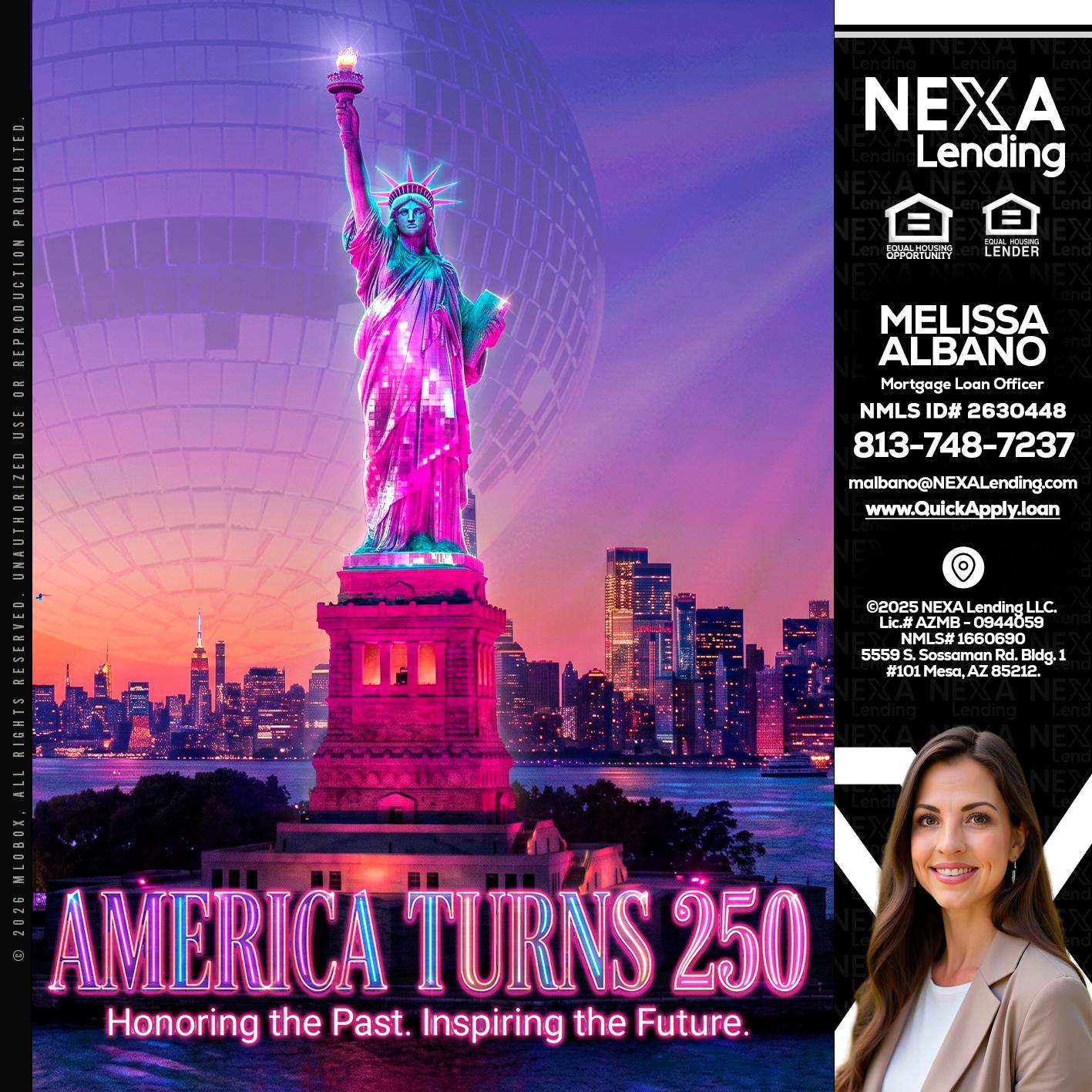 AMERICA TURNS 250 - Melissa Albano -Mortgage Loan Officer