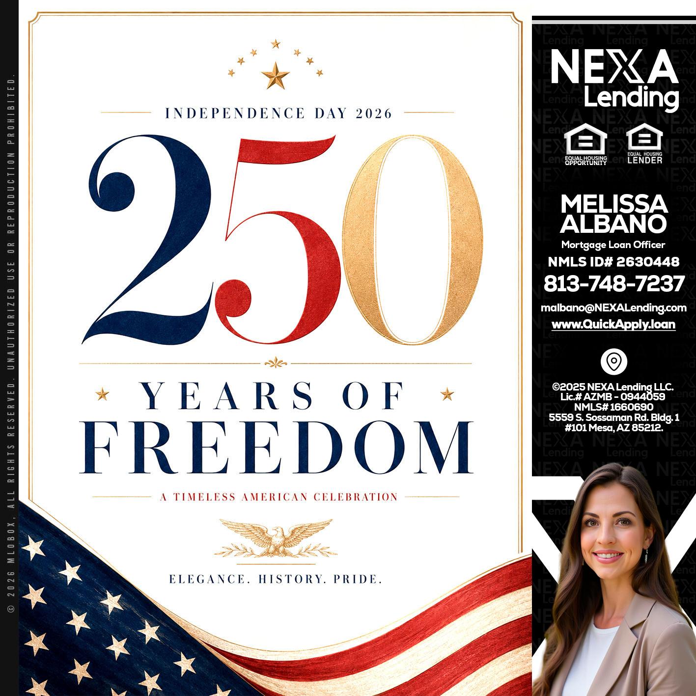 250 YEARS - Melissa Albano -Mortgage Loan Officer
