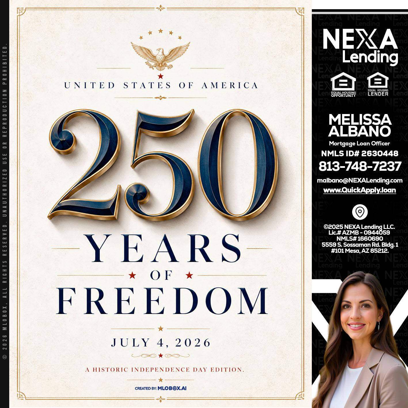 250 YEARS - Melissa Albano -Mortgage Loan Officer